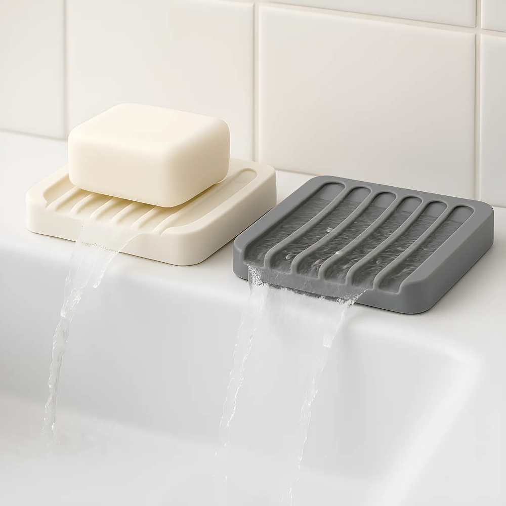 에코모스티 실리콘 비누받침 욕실 주방, 1세트, 화이트+그레이 8,800원