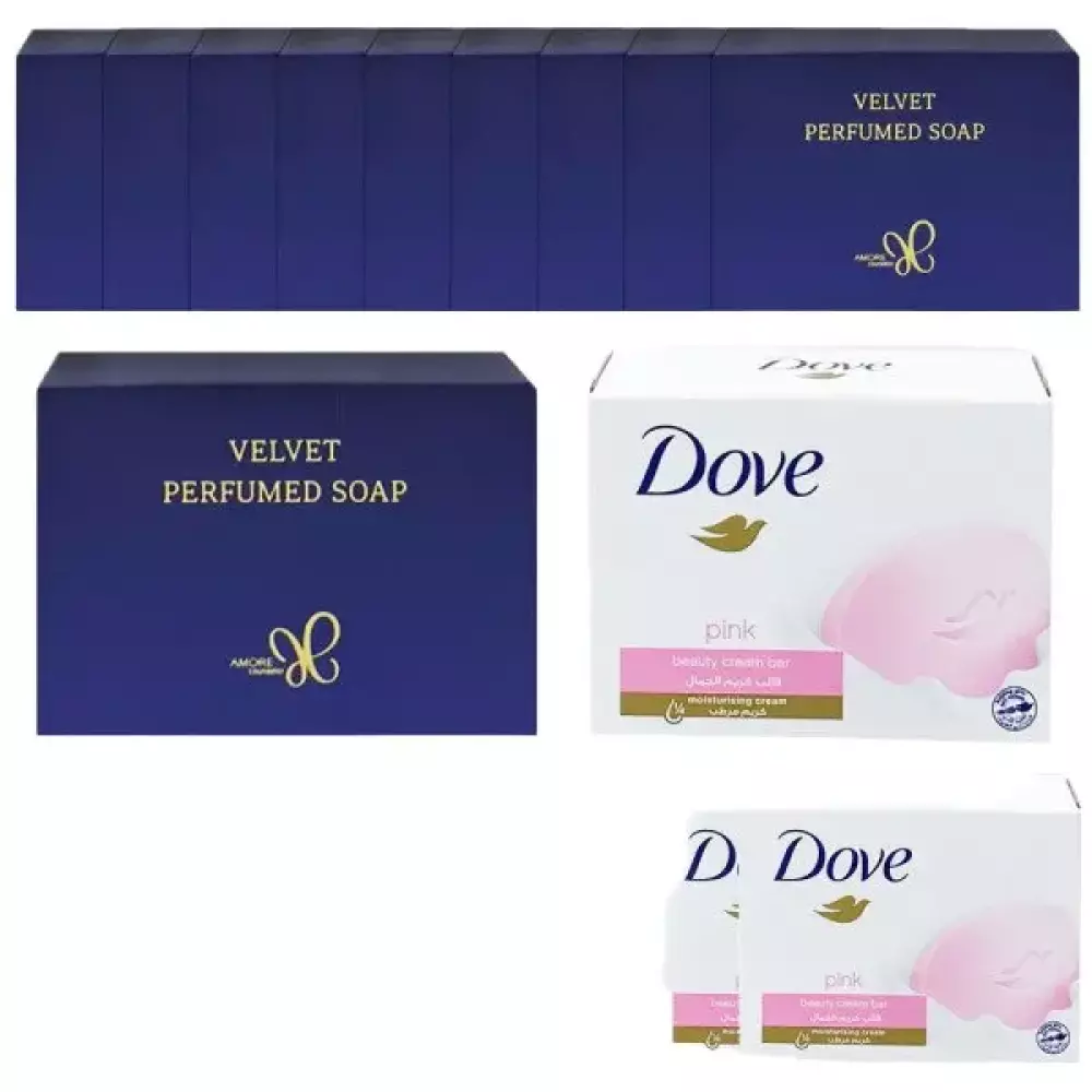 아모레 벨벳 퍼퓸드솝 10개 플러스 도브 뷰티 크림바 비누 핑크 10개 59,900원