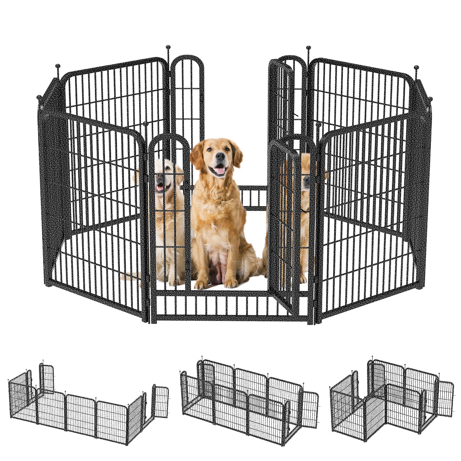 강아지 울타리 펜스 설치 쉽고 단단하고 펫 서클 DIY 레이아웃 자유 배변 훈련 탈출 방지 독립형 케이지 강아지용 소형/중형/대형견 펫 용품, 1개, 실버블랙 109,000원