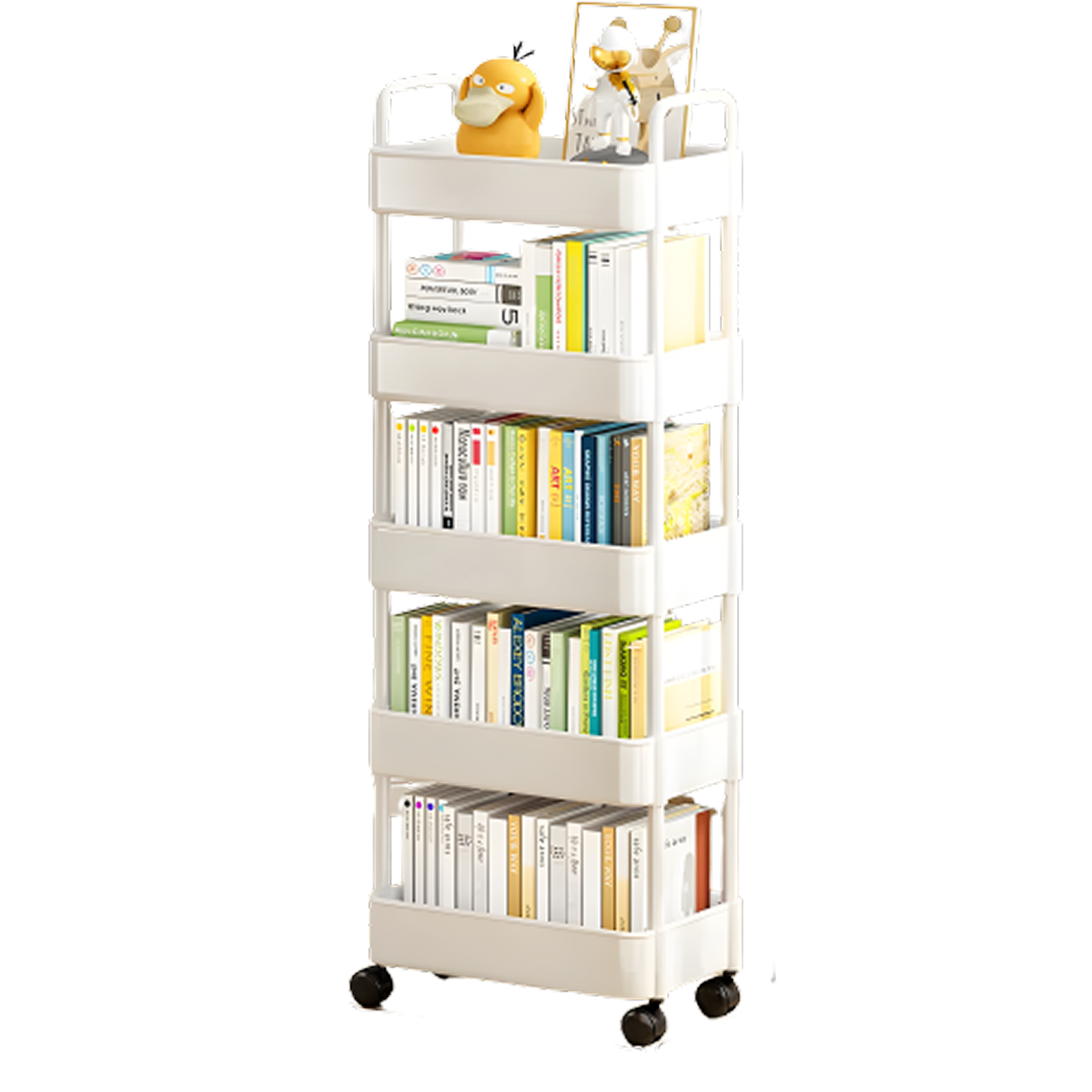 리브온 틈새 수납 정리대 트롤리 + 바퀴 + 걸이 + 스티커 36 x 24 x 125 cm, 화이트, 5단 9,440원