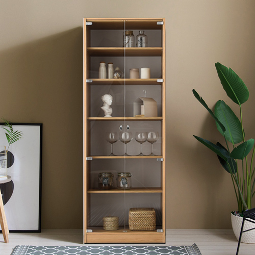 일송가구 1800 코코 강화유리 장식장 진열장, 오크 125,900원