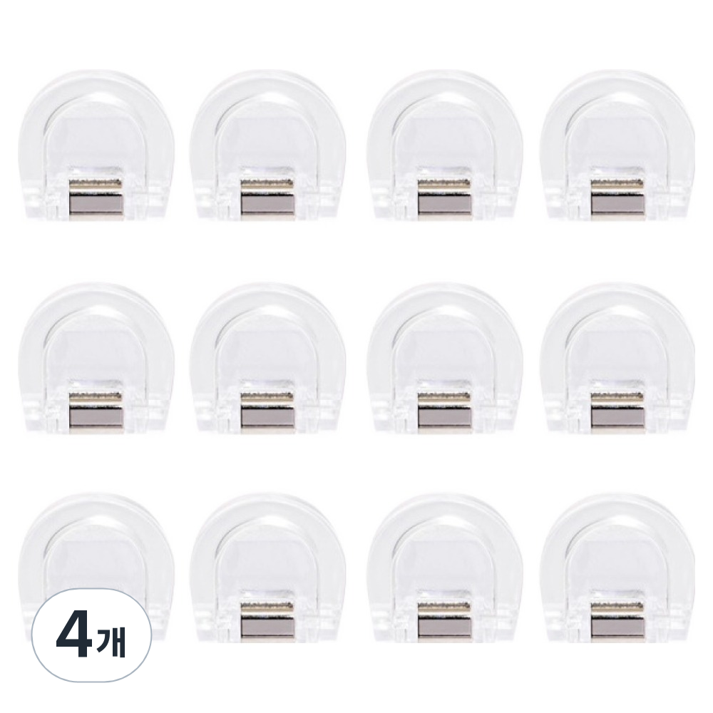 문구담 멀티 반달 클립 접이식 D형 집게 01 투명색, 4개, 12개입, 소 32,800원