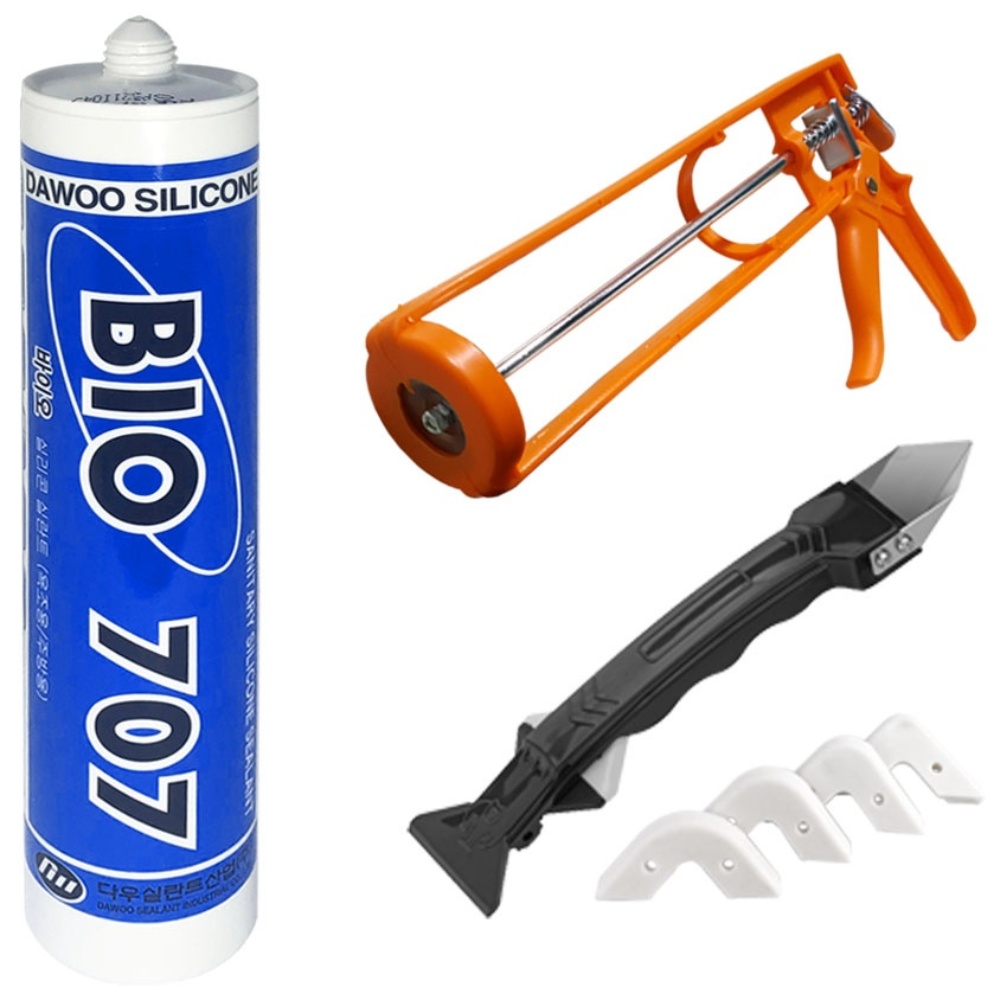 백색 바이오 실리콘 270ml + 실리콘건 + 헤라 겸용 실리콘제거기 욕실 주방 다용도, 1개 13,080원