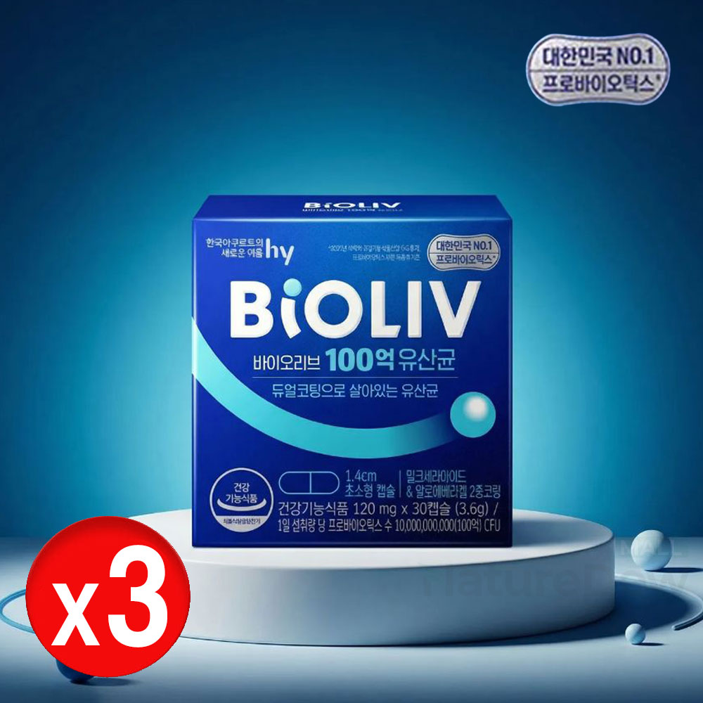 한국야쿠르트 바이오리브 100억 고함량 유산균 생유산균 30캡슐, 2개 53,900원