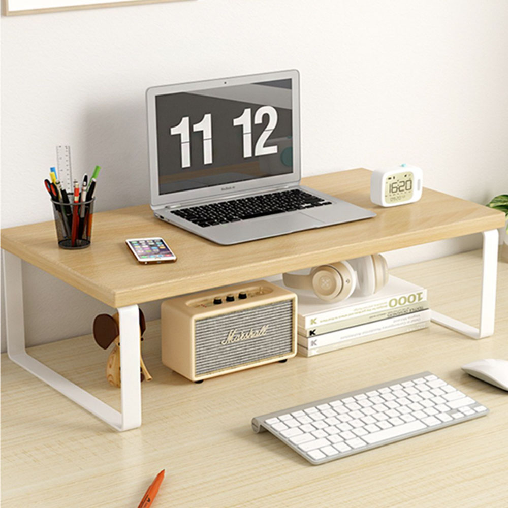 와이드 철재 우드 모니터받침대 데스크선반, 와이드 모니터받침대 (50cm) 17,800원