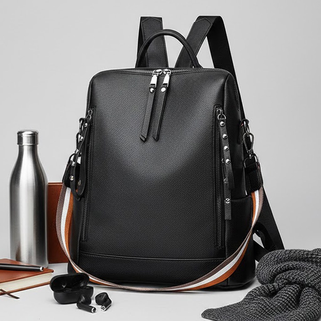 지디오 여성 가죽 백팩 심플 데일리백 출퇴근 여행 겸용 스퀘어 배낭 24,900원