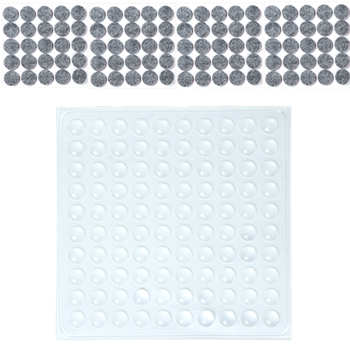 까사재클린 소음방지 충격완화 스티커 원형 펠트 패드 그레이 100p + 반구형 실리콘 범퍼 투명 100p 세트 9,990원