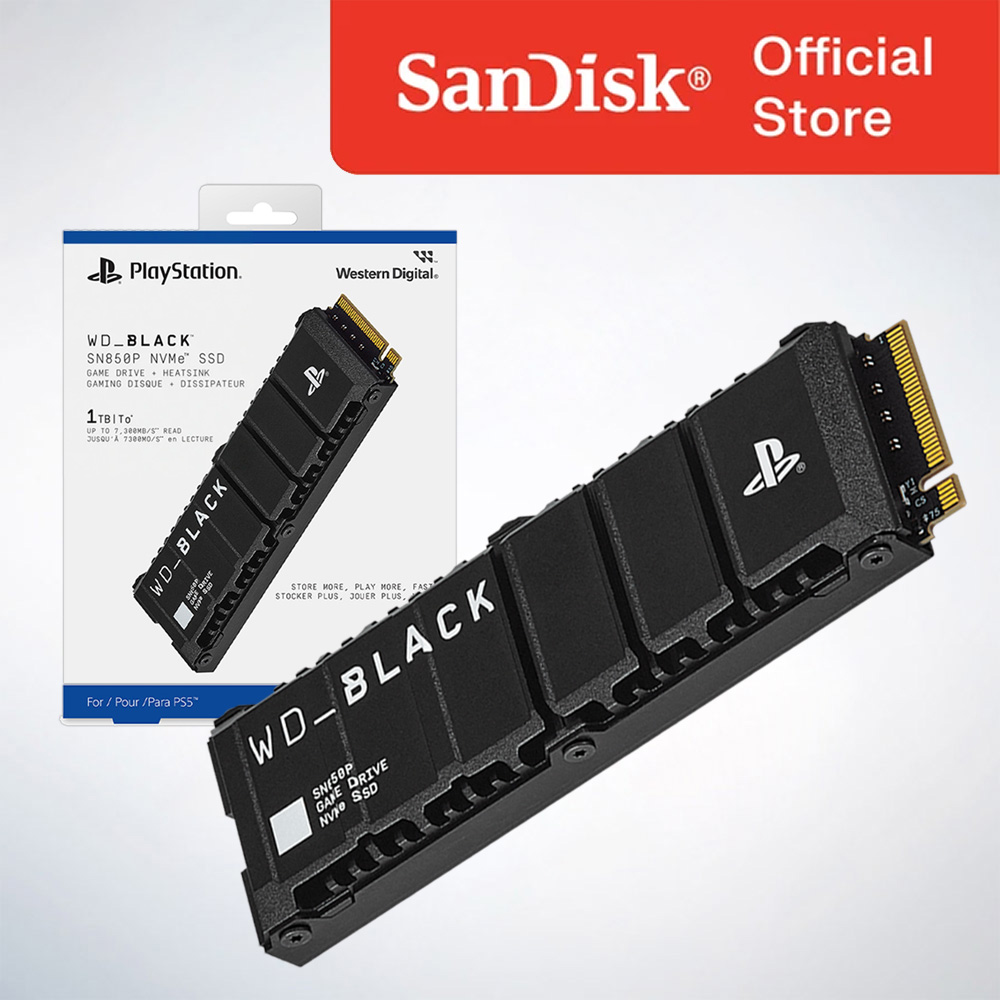 WD 공식인증 BLACK SN850P 히트씽크 NVMe SSD for PS5 Consoles 1TB  소니공식인증 554,000원