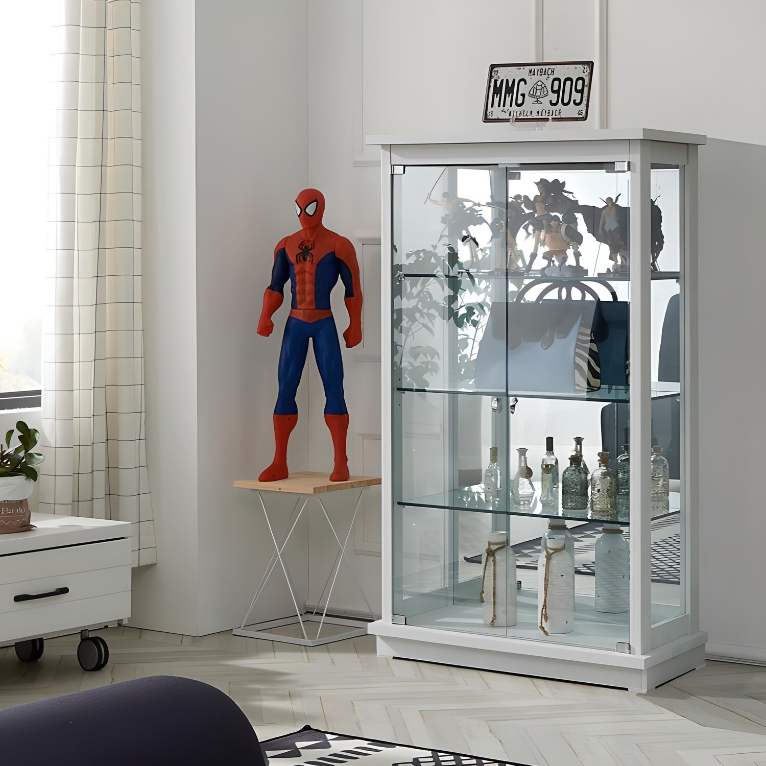 모던-클래식 700-4단 유리 장식장 피규어 진열장 양주장, 화이트 169,900원