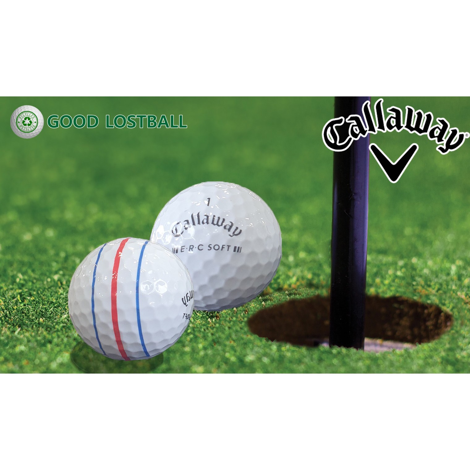 [주영로스트볼] 캘러웨이 트리플트랙 화이트 엘로우 삼선 ERC 3피스 크롬소프트 4피스 중고골프공 로스트볼 A+급 10알 16,000원