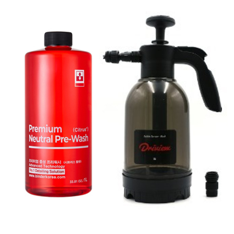 [드라이뷰 듀얼 거품압축분무기]+바인더 프리워시 1L 세트 19,900원