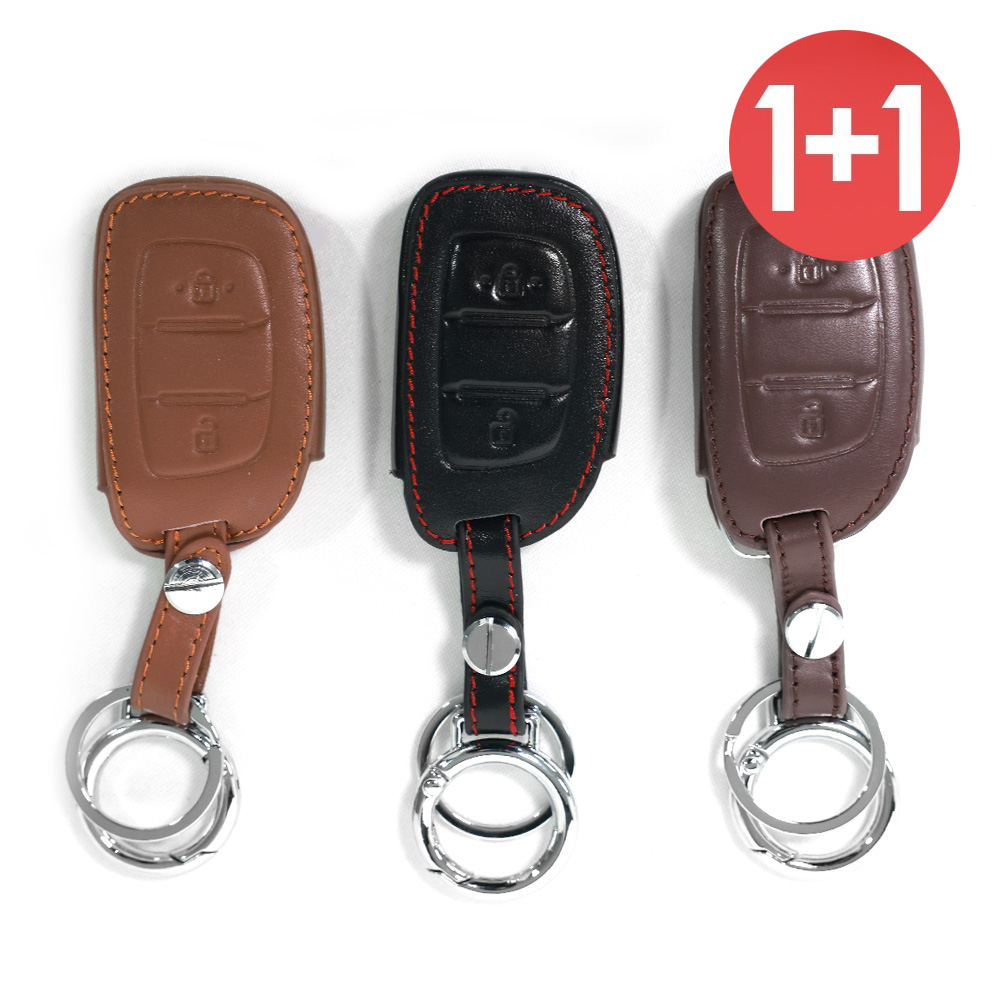 1+1 바이어블 현대 호환 2버튼 천연 소가죽 스마트 키 케이스 포터2 일렉트릭 포터 전기차 호환, 카멜_L54 19,900원