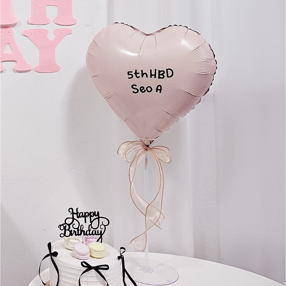 올리브파티 레터링 하트 풍선 스탠드 커스텀 스티커 벌룬 세트 자유문구 파티용품 세트, 1세트, 베이비핑크 8,900원