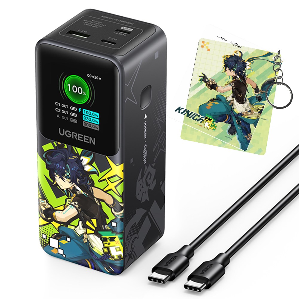 유그린 x 원신 키니치 콜라보 PD 대용량 보조배터리 130W 20000mAh 원신 에디션 스마트폰 노트북 고속충전, 35524GI 88,900원