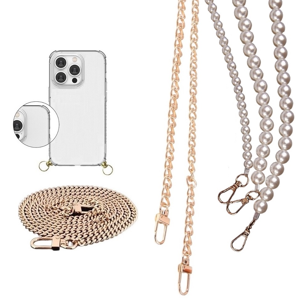 아이폰17e (iP-17e용) 케이스투명 방탄 범퍼 (골드링볼 시즌1) + (올메탈롱or진주롱) 목걸이 크로스줄 실리콘 젤리 14,300원