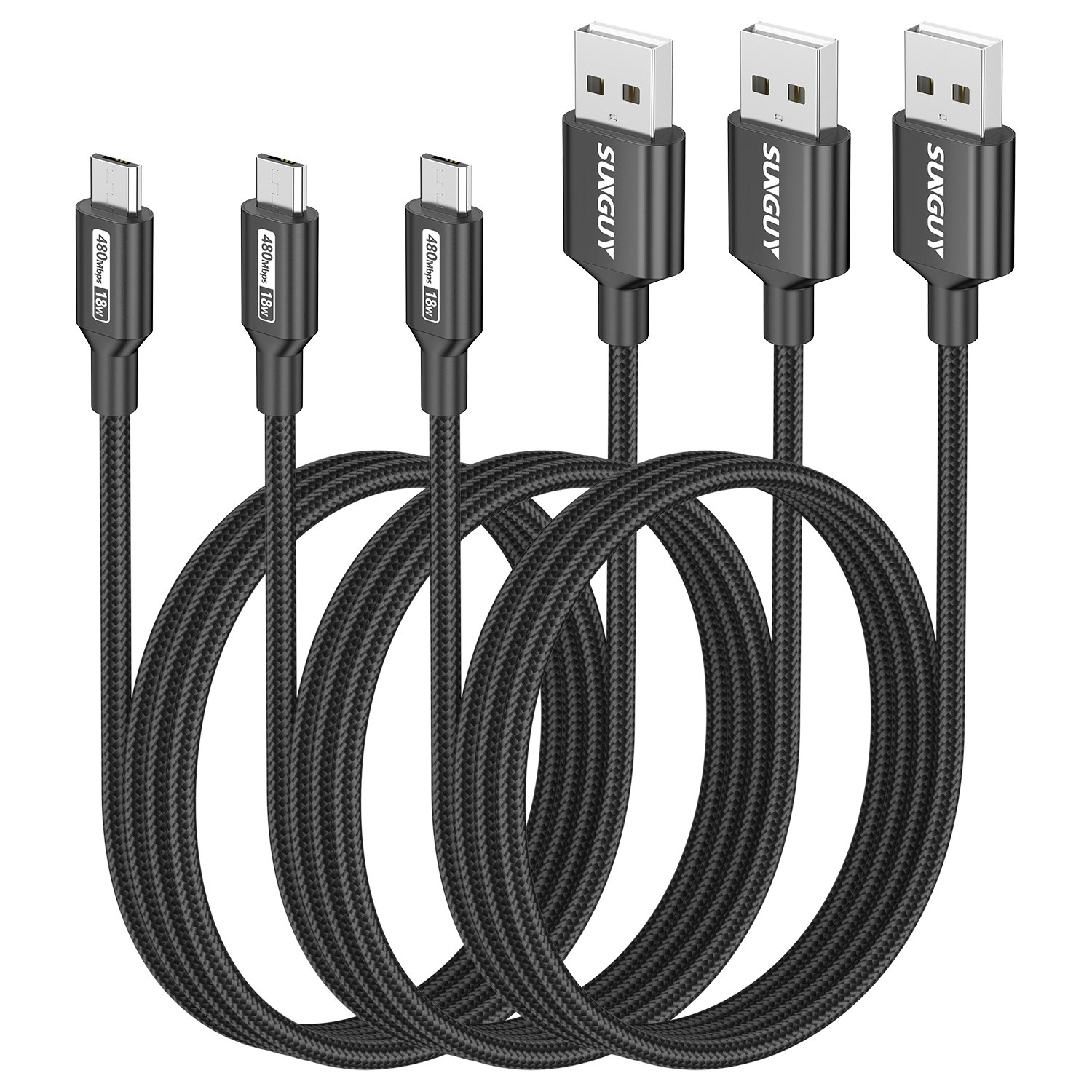 SUNGUY USB A to 마이크로 5핀 2.4A 고속 충전 케이블 USB2.0 480Mbps 18W 8,290원