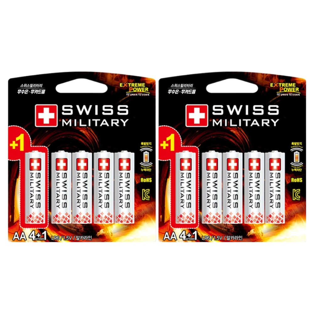 스위스밀리터리 알카라인 AA 카드형 건전지, 5개입, 2개 4,820원