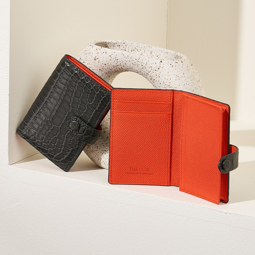 더퀴르 여성 명품 악어가죽 카드지갑 여자 똑딱이 명함지갑 선물 248,000원