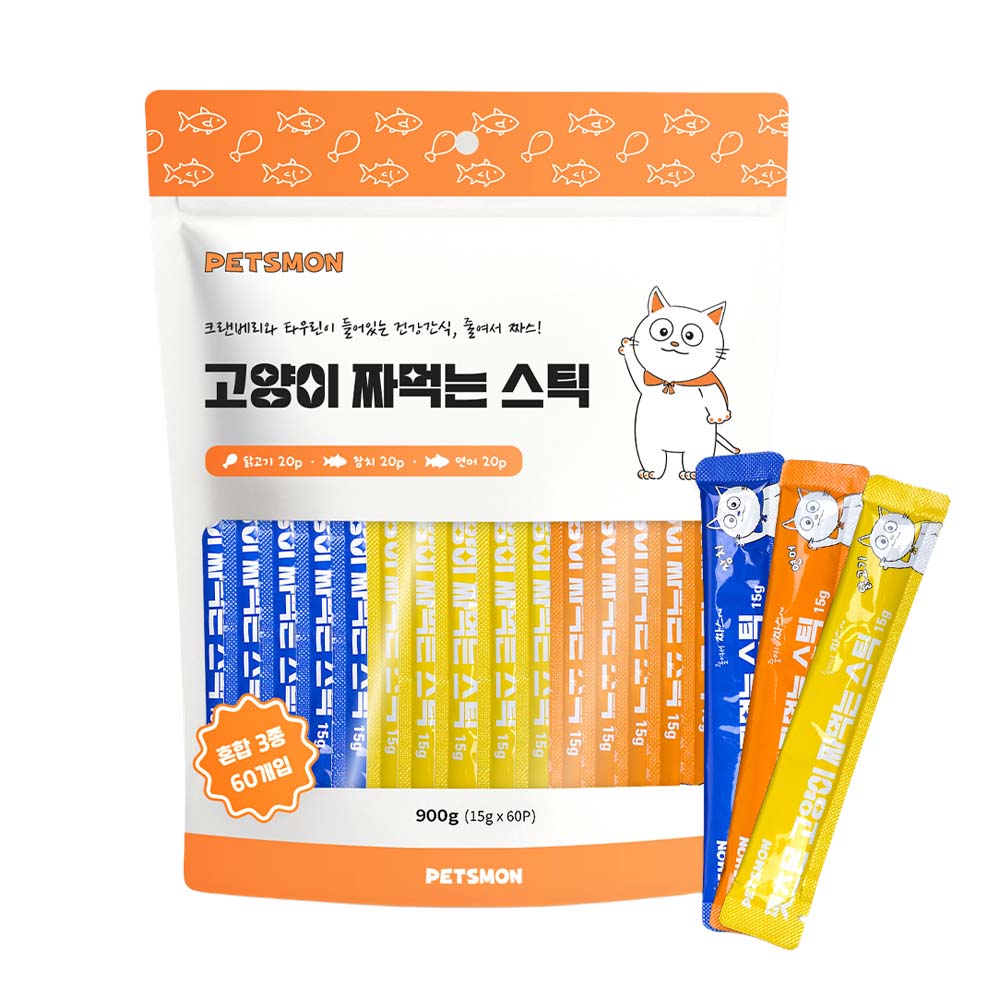 펫츠몬 고양이 짜먹는 스틱, 혼합맛(닭고기/참치/연어), 900g, 1개 7,990원