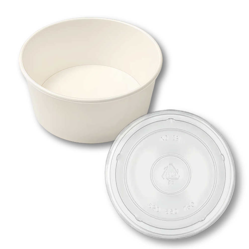 종이용기 520cc 무지 일회용 원형 포장 용기 반투명 뚜껑 세트 1000개입, 1세트, 1000개입 102,530원