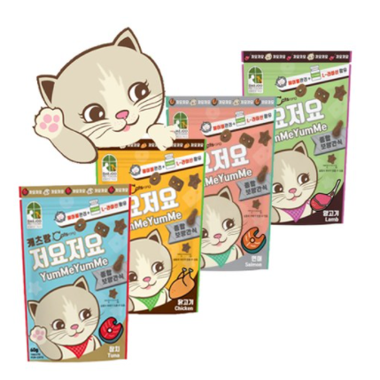 뉴 캐츠랑 저요저요 사이즈업 고양이 간식 4종세트 혼합(참치+연어+닭고기+양고기) 1개 150g 34,580원