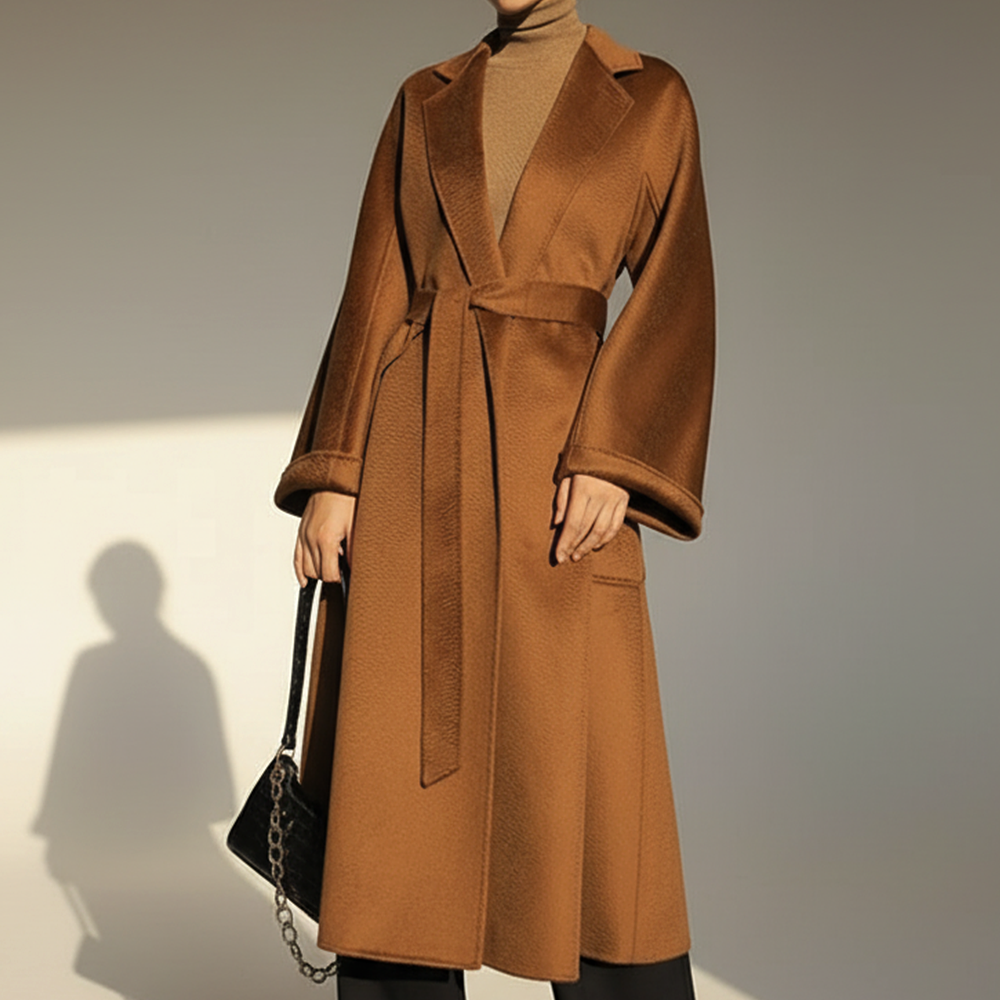 핸드메이드 캐시미어100코트 지블링 숄카라 카멜코트 벨티드 여성겨울코트 446,000원