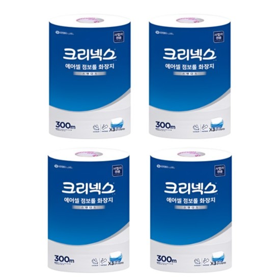 크리넥스 에어셀 점보롤 화장지 45386 스탠다드 300M 4롤X4팩 총16롤 61,020원