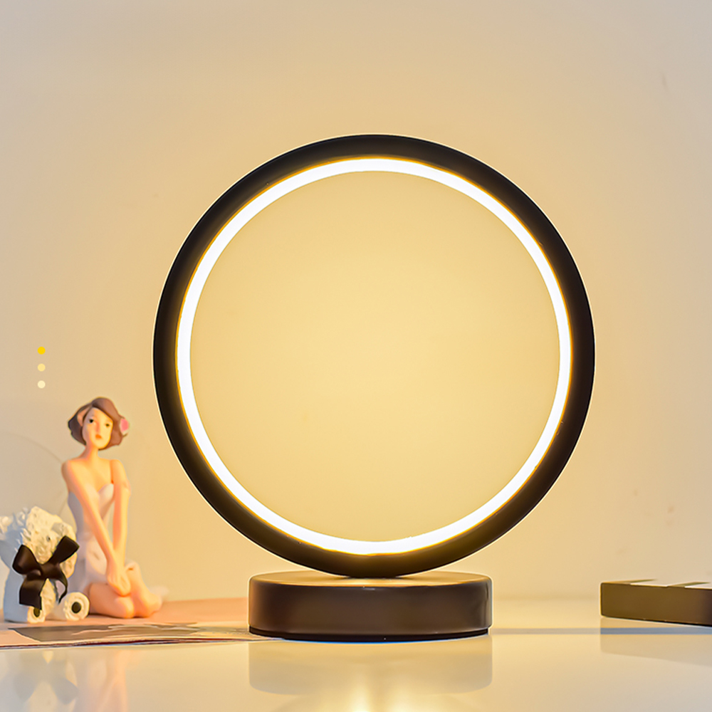 연하 심플 라운드 링 무드등, 블랙 15,500원