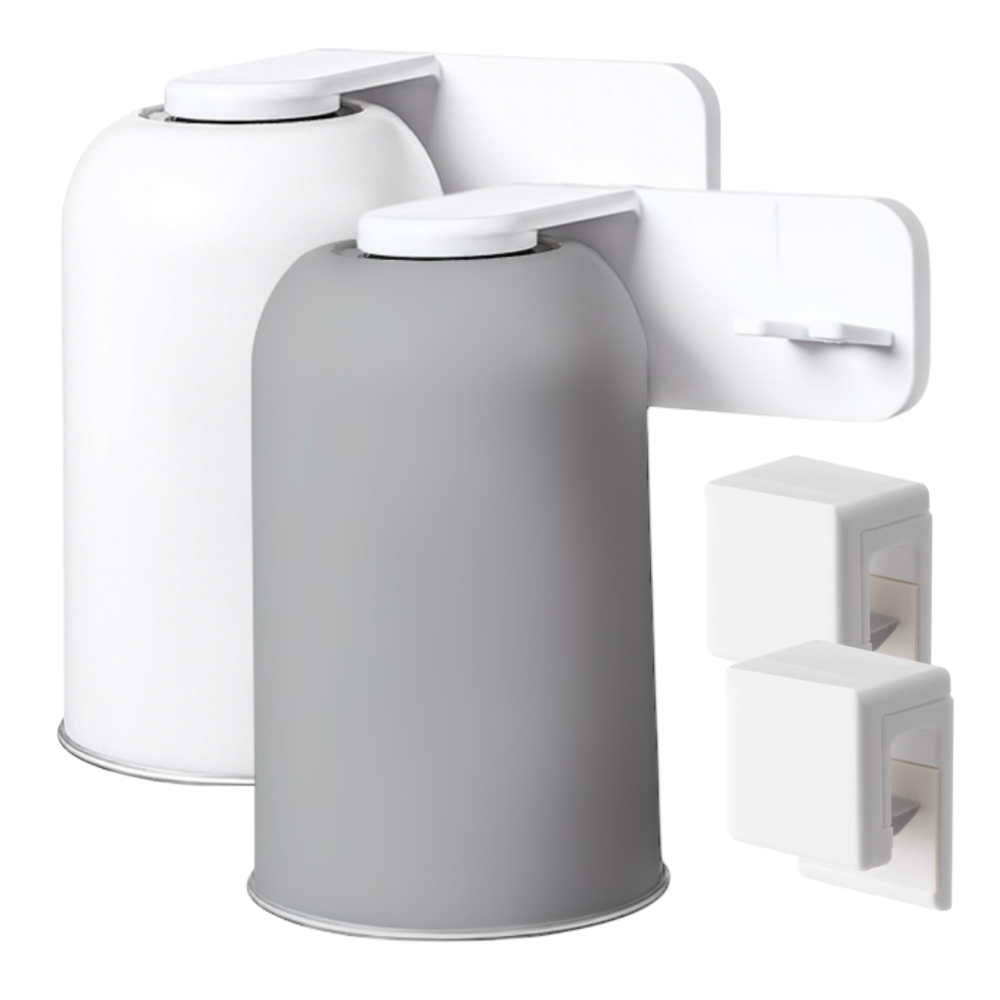 유주리빙 무타공 스텐 304 거꾸로 자석 양치컵 칫솔 치약 걸이, 1개, 화이트+그레이 24,800원
