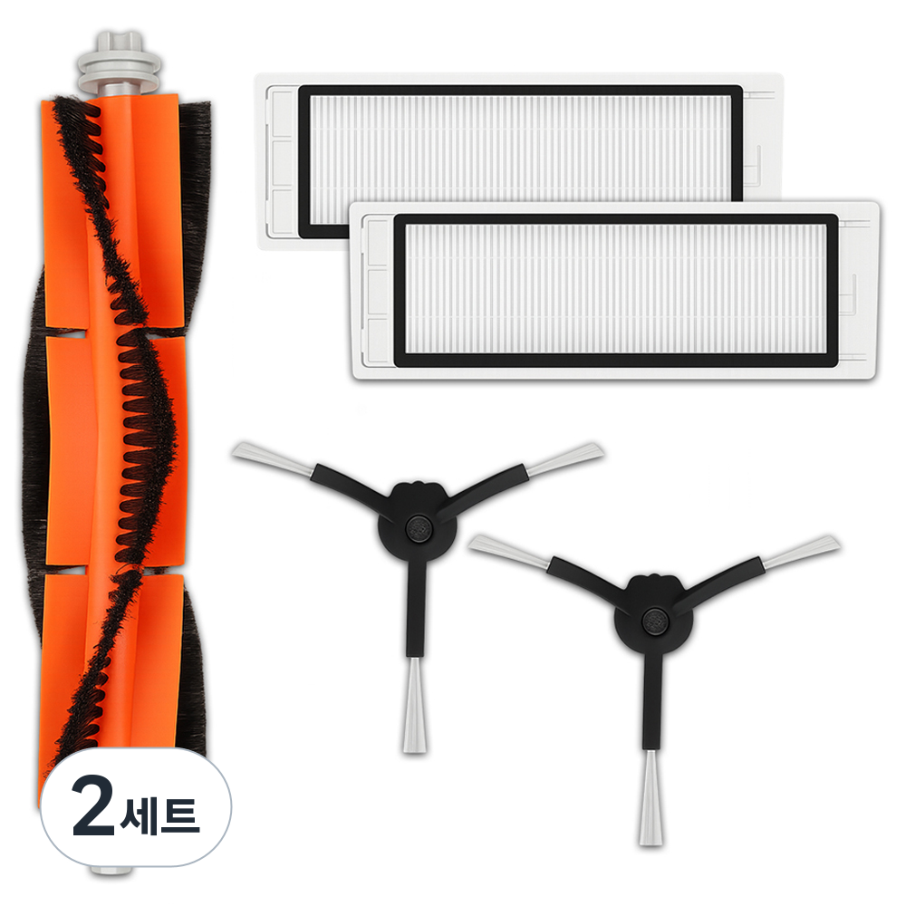 멋진공간 샤오미 로보락 2세대 / 3세대 / s5 max / s6 maxv 호환 필터 + 메인 브러쉬 검정 + 사이드브러쉬 세트, 단일상품, 2세트 15,780원