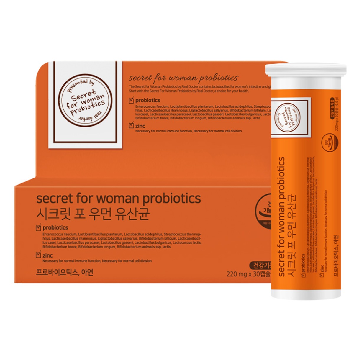 시크릿 포 우먼 유산균골드 (1개월분) / 유럽특허 VL8 질유래 건강한질에서 추출한유산균 8종 다니스코 14종 다이어트 갱년기 면역건강 여성전용유산균, 1박스, 30정 30,000원