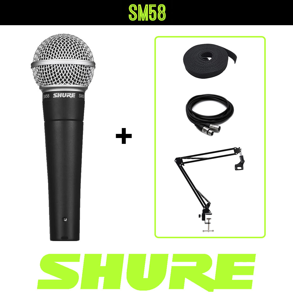 SHURE SM58K-LC 보컬용 유선 다이나믹 마이크 케이블 관절 스탠드 패키지 [벨크로3M증정], SM58K-LC(스위치없음)+5M 케이블+관절스탠드 229,500원
