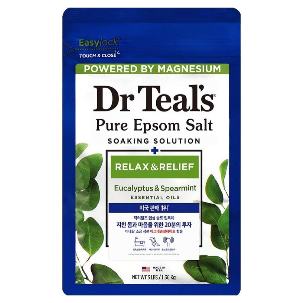 닥터틸즈 퓨어 엡섬솔트 소킹 솔루션 입욕제 유칼립투스 앤 스피아민트 14,370원