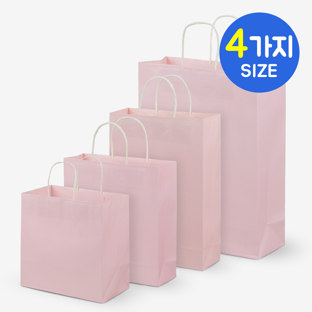 나우스팩 파스텔핑크 꼬임끈 쇼핑백(100장) - 4가지 사이즈 31,200원