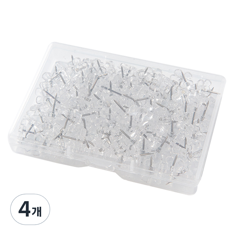 코히모 블라썸 투명 메모 압정핀 4W134, 4개, 100개입 29,100원