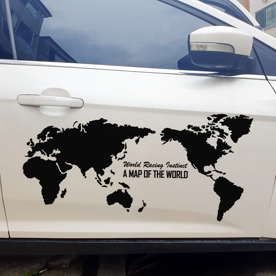 차량용 세계지도 스티커 데칼 자동차스티커 튜닝스티커 차량 튜닝 세계지도, 블랙, 1개 16,500원
