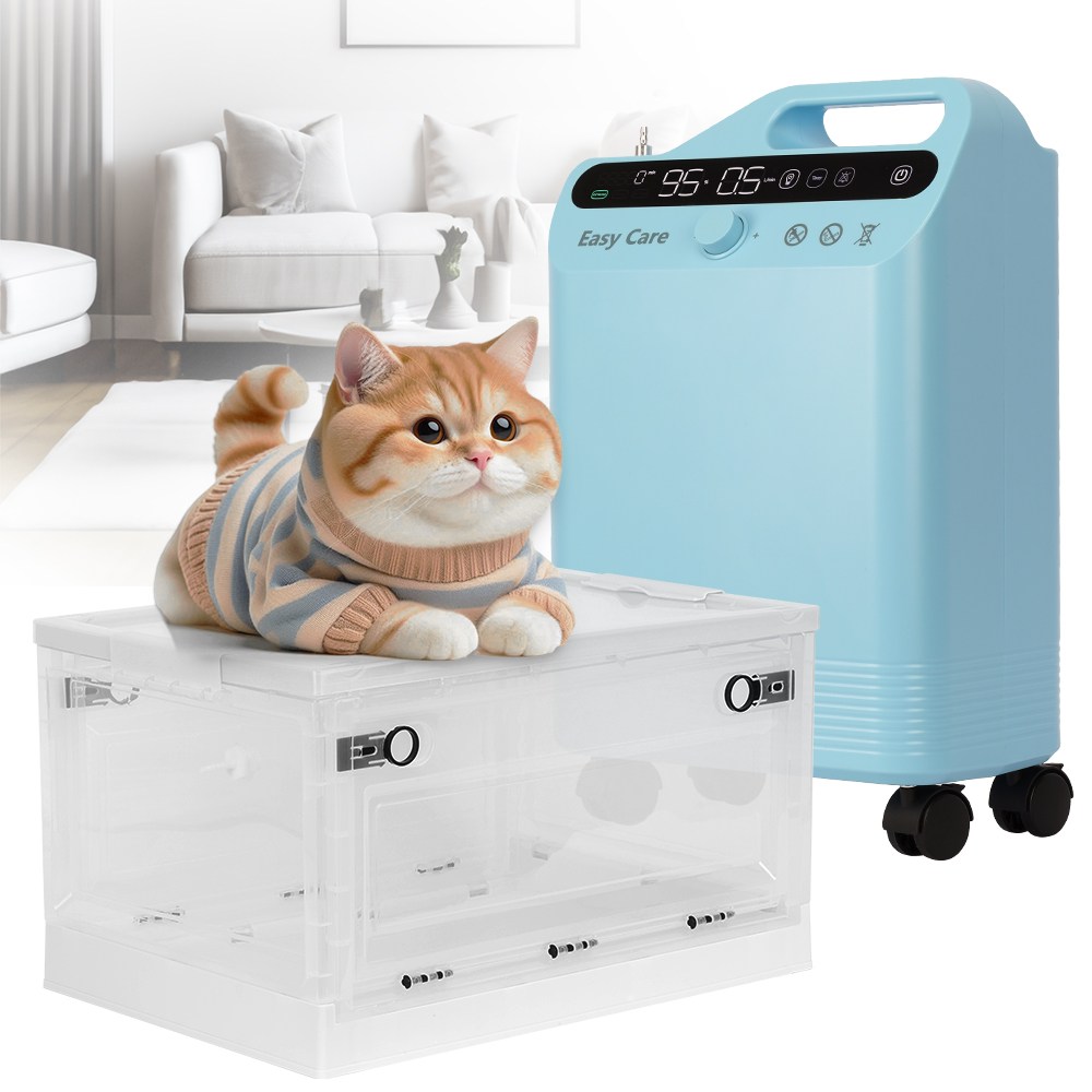 [이지펫몰] 반려동물 산소방 세트(당일출고) (국산산소발생기+폴딩박스) (3년보증), 1개 1,090,000원