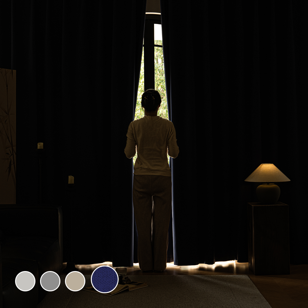 [1+1] HOMEY NEST 밝은색상 99.99% 빛차단 암막커튼 호텔식 방풍 암막 린넨커텐 아일렛형 47,000원