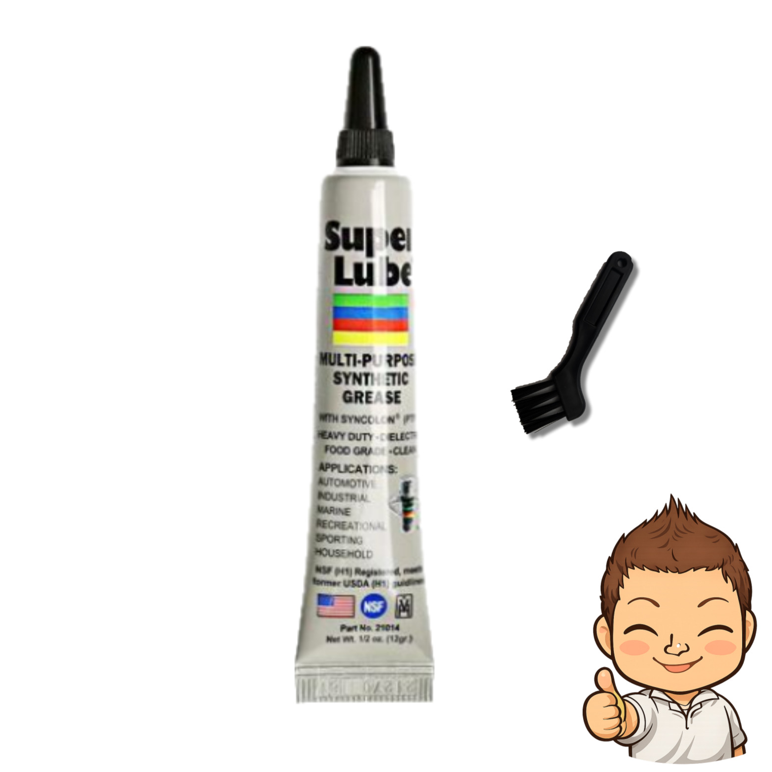 슈퍼루브 테프론 구리스 12g 튜브형 브러쉬 세트 미국산 미제 키보드 커피머신 식품용 식용 윤활제 방청 고온 내열 6,230원