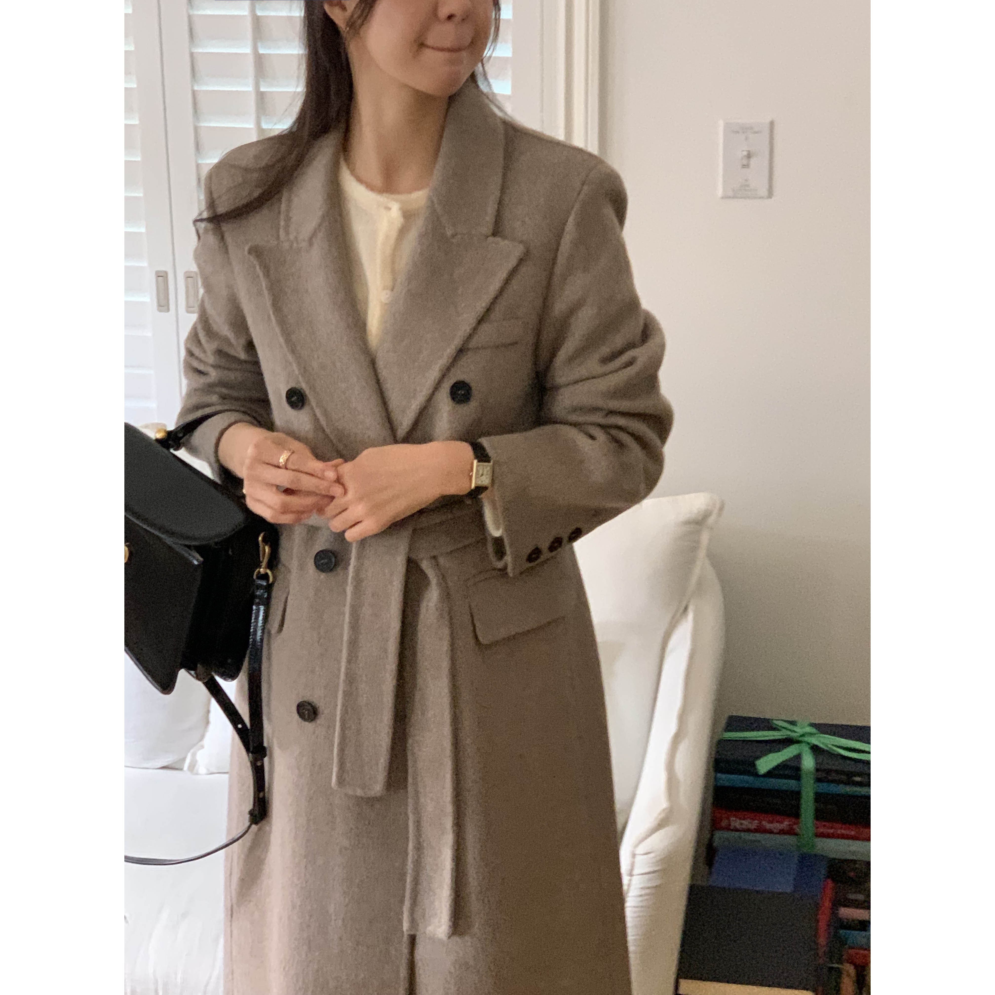 루어스룸 바이버리 벨트 겨울 롱 핸드메이드 코트(5color) 111,800원