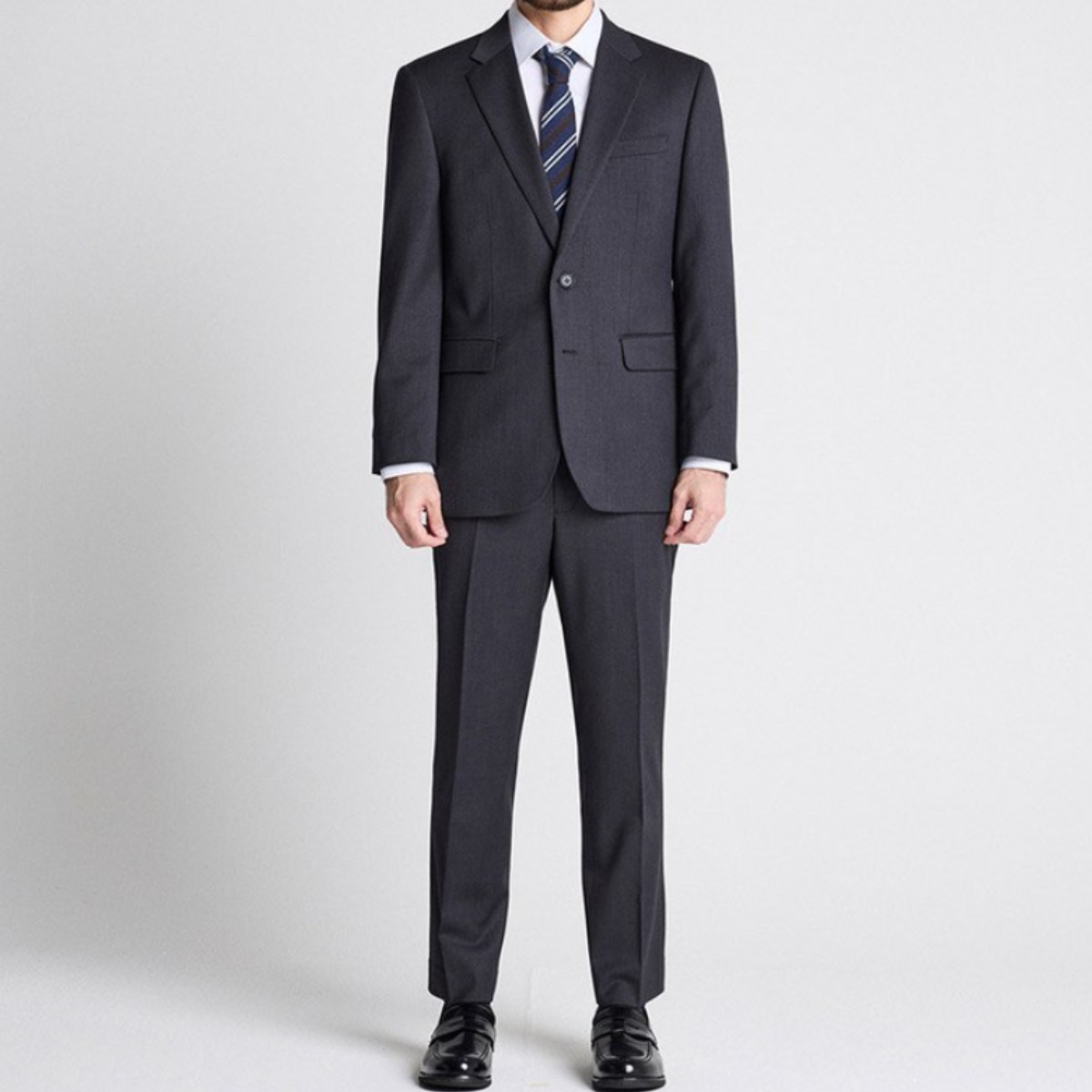 [에스티코] 남성 울혼방 사방스판 수트세트 클래식핏 그레이 269,000원