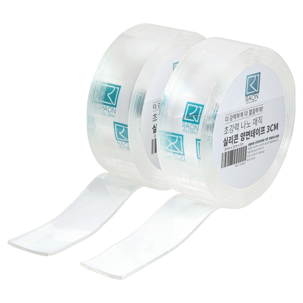 라온 초강력 나노 매직 실리콘 양면테이프 3m, 2개 7,800원