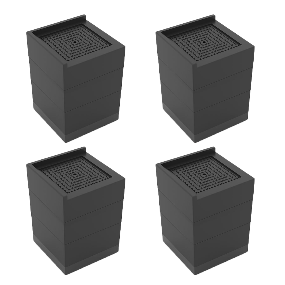 L자형 가구 다리 높이 조절 블랙 받침 대 미끄럼방지 진동 방지 쇼파 서랍 침대 책상 싱크대 세탁기, 블랙 3단 4P, 1개 19,800원