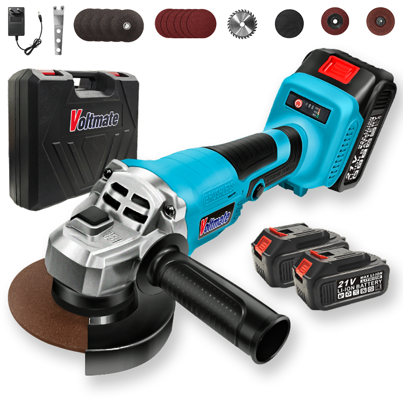 VoltMate 고출력 무선 전동 그라인더 BLDC 배터리 2개 충전식 3단 조절 가능 액세서리 풀세트 툴박스 63,850원