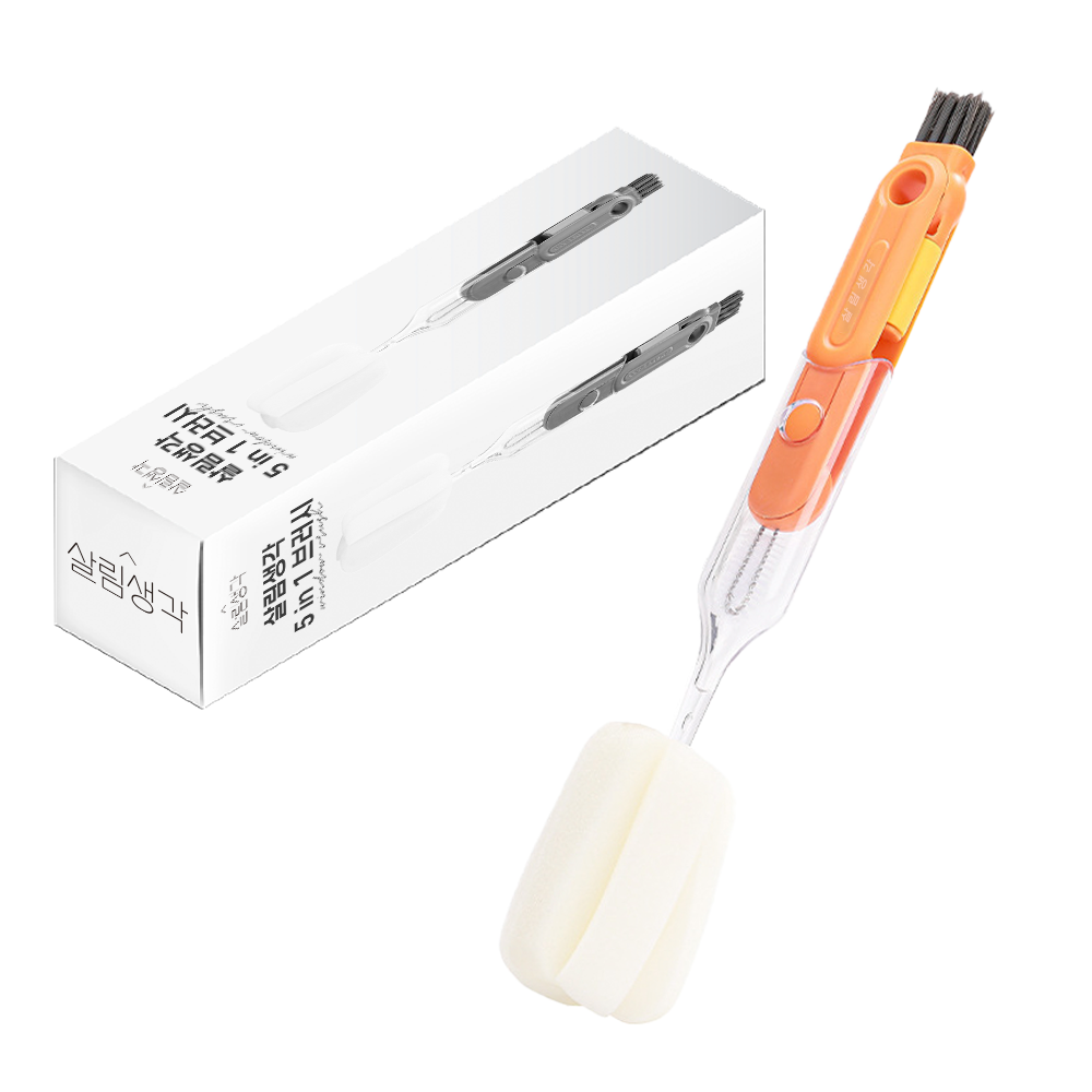 살림생각 다용도 텀블러 틈새 5in1 세척솔, 1개, 오렌지 8,810원