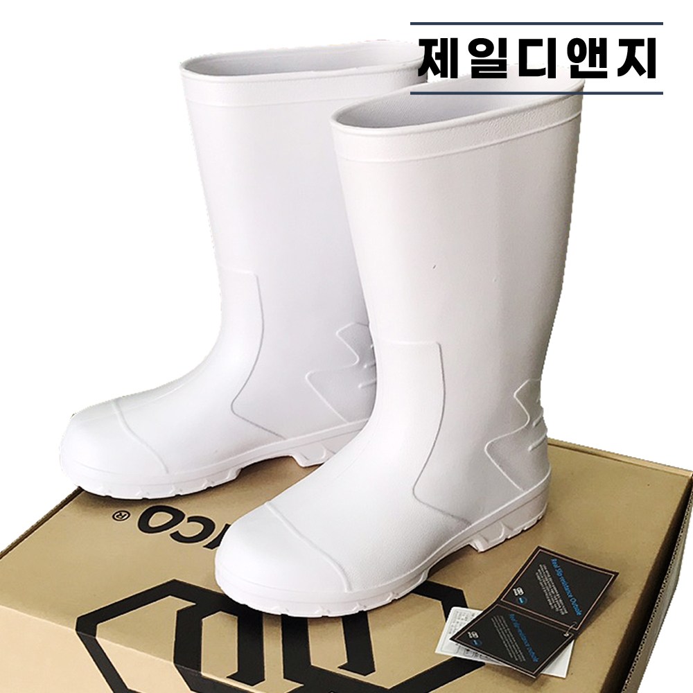 스티코 EVA 초경량 미끄럼방지 방수장화 WBM-02 화이트 네이비 주방 텃밭 청소 36,500원