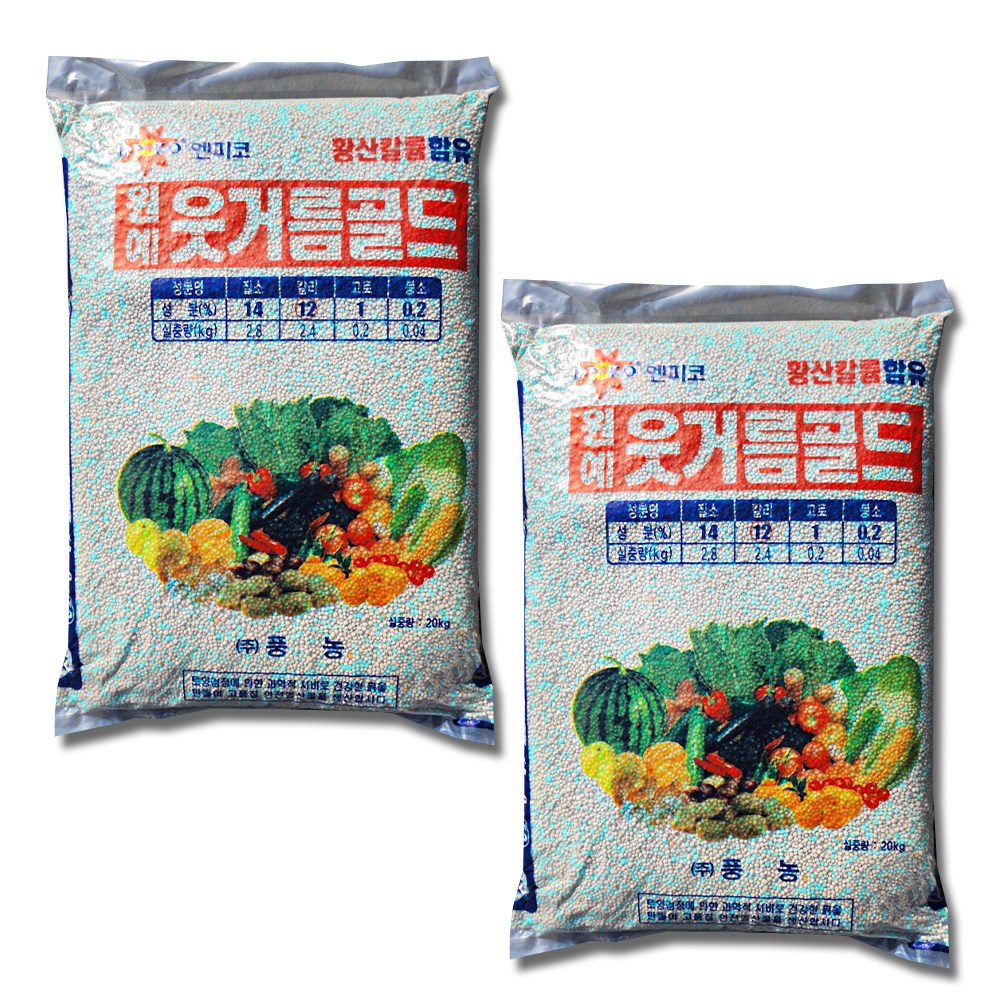 비료컴퍼니 풍농 웃거름비료 20kg 2포 추비 웃거름 비료 원예비료 과수 및 모든작물 알갱이 복합비료, 웃거름골드20kg 2포 55,810원