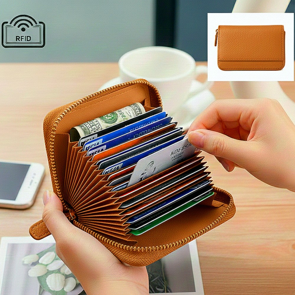 ALSOON. 슬림 아코디언 RFID차단 소가죽 20칸 지갑 16,900원