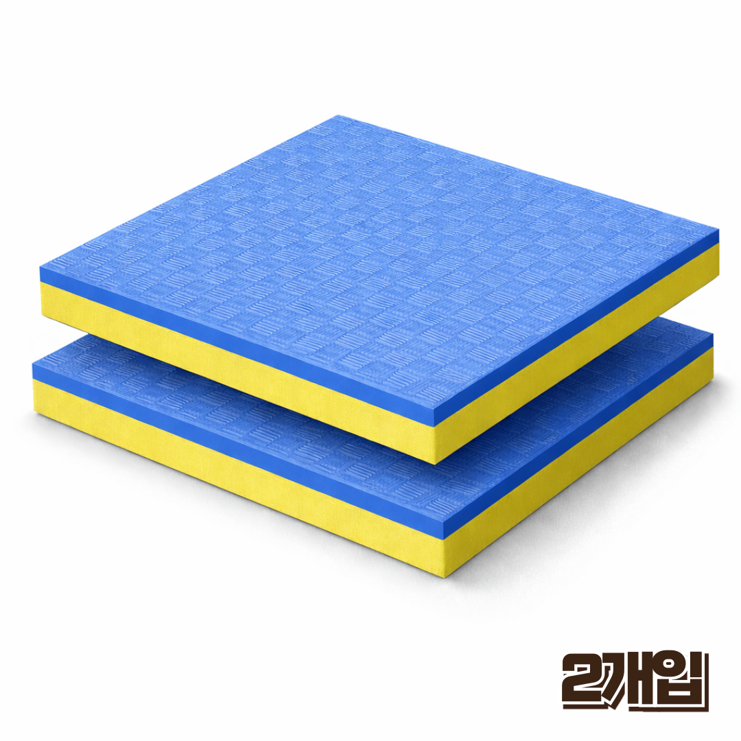 홈앤힐링 두꺼운 체육관 매트 100x100cm 25T 대형 퍼즐매트, 2개, 블루/옐로우(양면) 68,900원