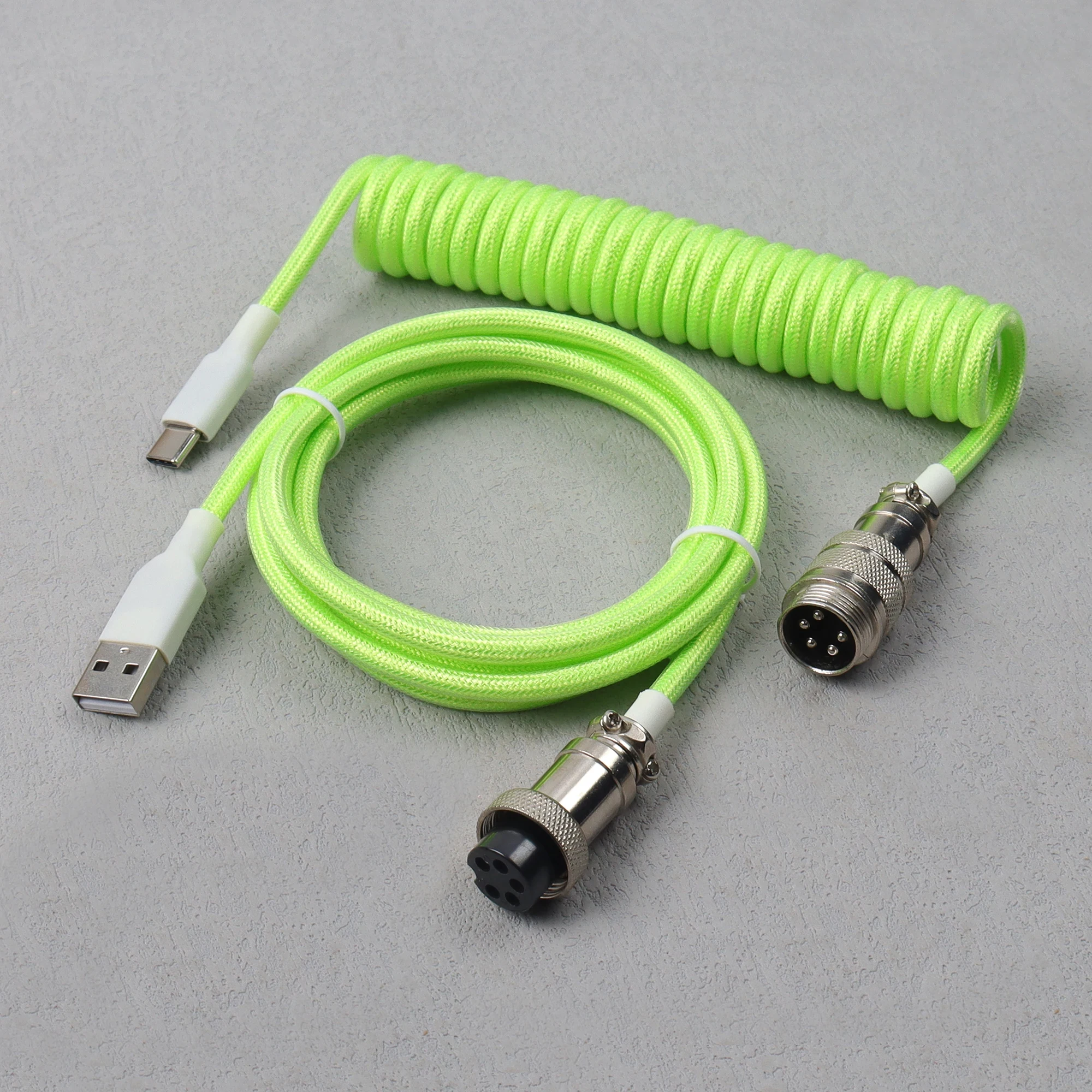 【LANO】기계식 키보드 에비에이터 케이블 GX16 항공 커넥터가 있는 USB to Type C 코일 브레이디드 신제품 20,800원